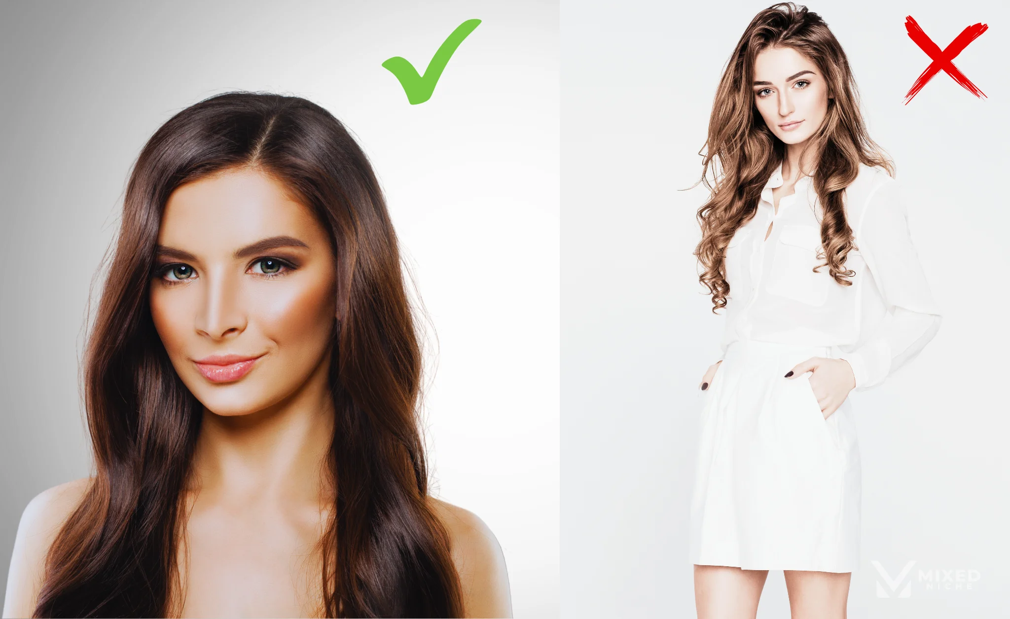 Retouch with easy Color Grading - Good vs Bad Headshot Example