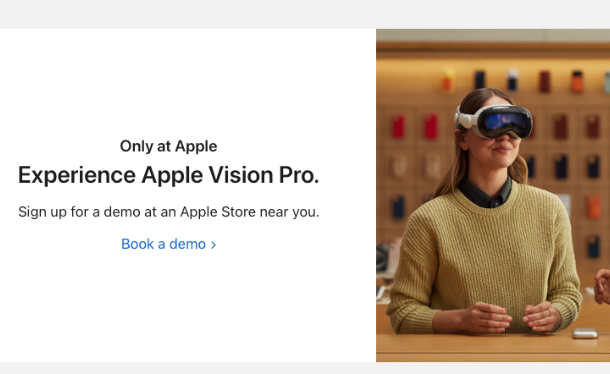 Book Apple Vision Pro Demo on Website